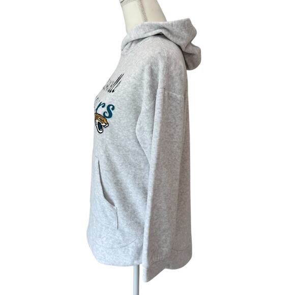 NFL Jacksonville Jaguars Sweatshirt Womens Small Gray Terry Velour Hoodie - Picture 4 of 13